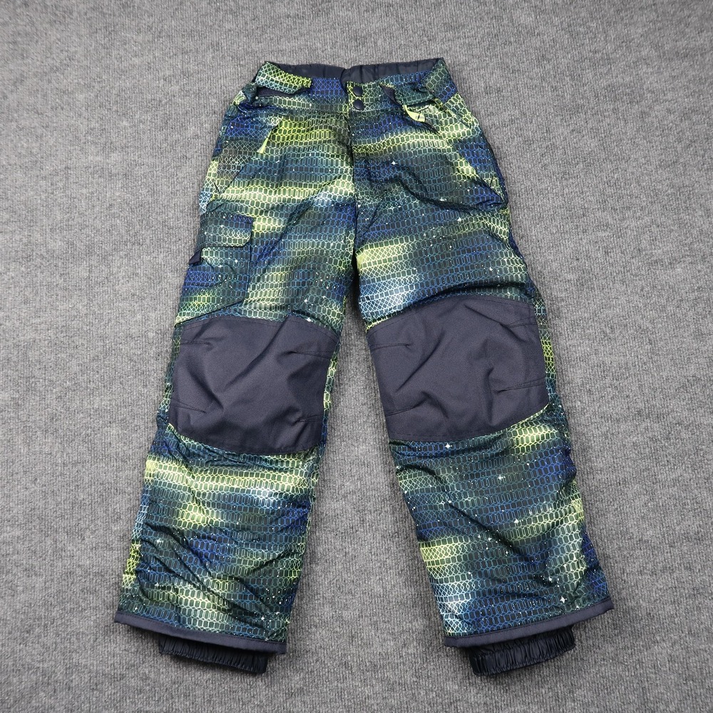 Champion Pants Youth Small 6-7 Blue Green Camo Pattern Snow Ski Insulated Winter